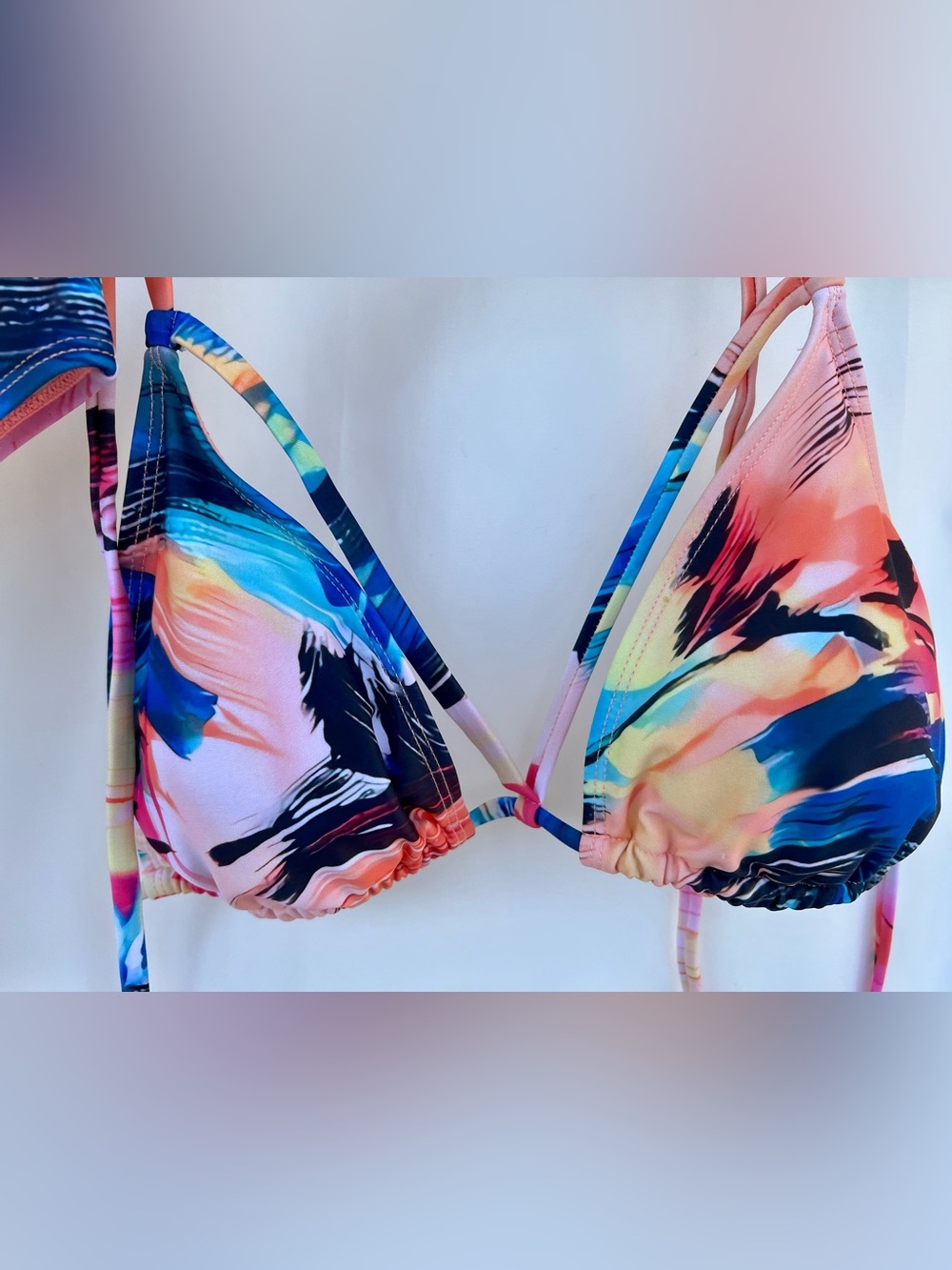 Vibrant Tropical Print Bikini Set with Cover-Up Skirt - Picture 7 of 13